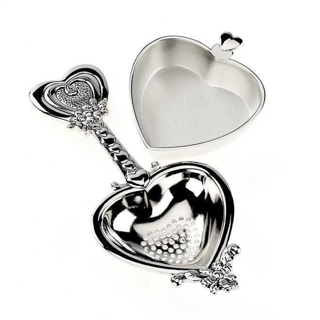 Heart Shaped Tea Strainer With Bowl