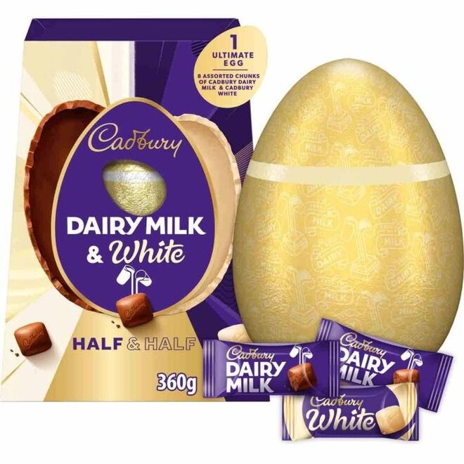 Cadbury Dairy Milk & White Half & Half Ultimate Egg 360g