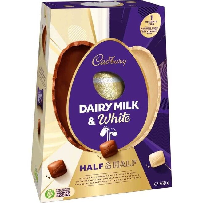 Cadbury Dairy Milk & White Half & Half Ultimate Egg 360g