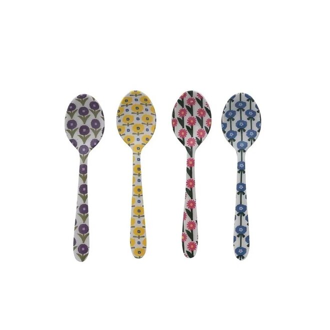 Stainless Steel Spoons With Flower Pattern Set