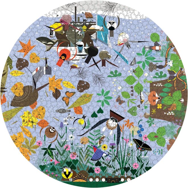 Charley Harper: Seasons 1000-Piece Circular Puzzle