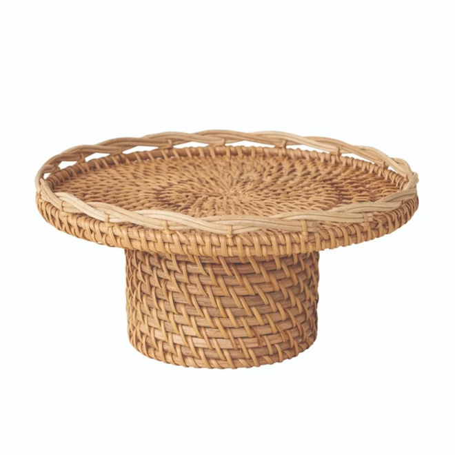 Woven Rattan Pedestal