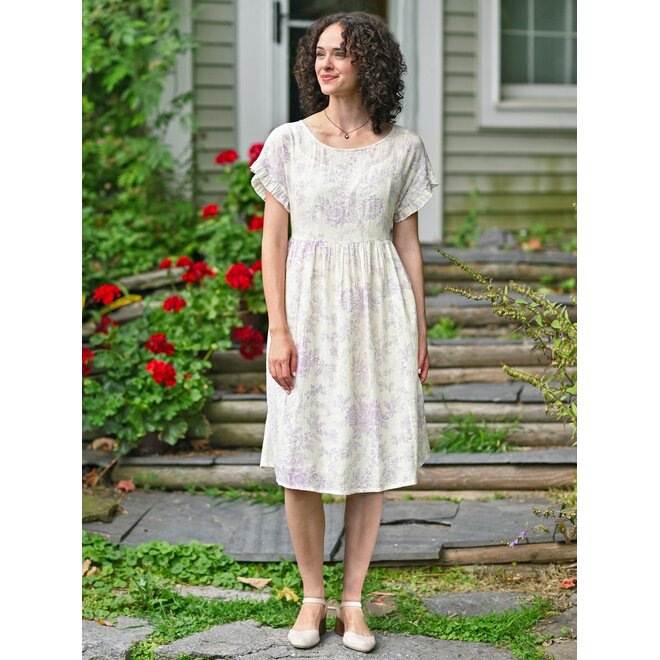 Felicity Ecru Amethyst Dress