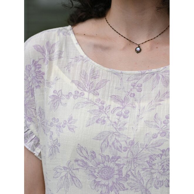 Felicity Ecru Amethyst Dress