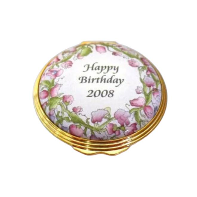 Happy Birthday 2008 Enamel Trinket Box