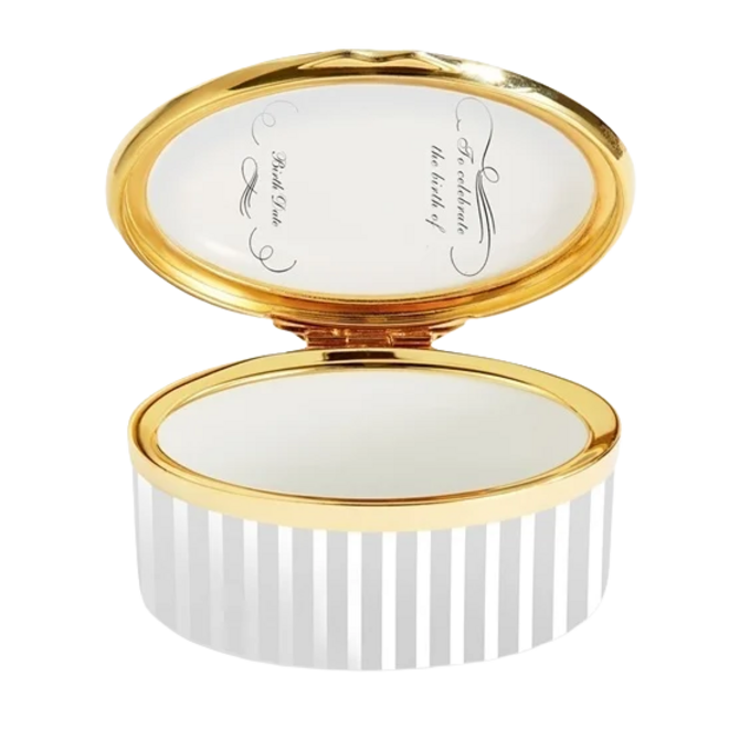 Welcome to Our New Royal Baby Sussex Enamel Trinket Box