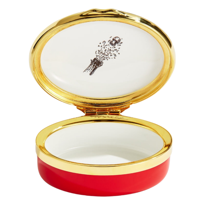 Save Water, Drink Champagne Enamel Trinket Box