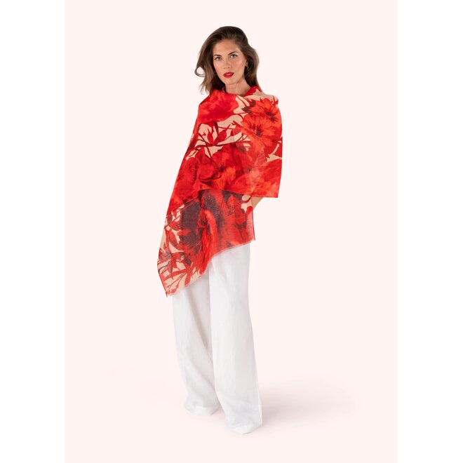 Rouge Blooms Scarf