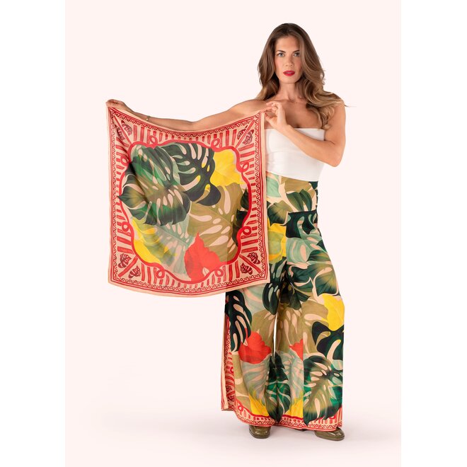 Exotic Leaves Silk Scarf