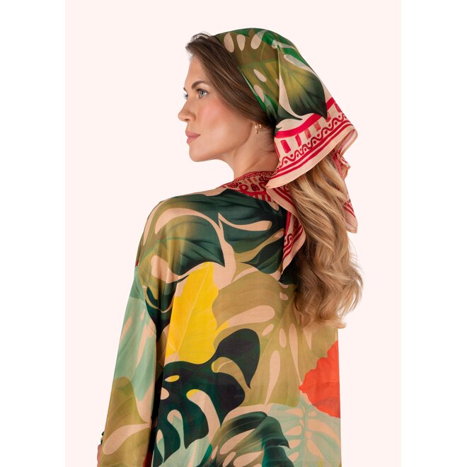 Exotic Leaves Silk Scarf