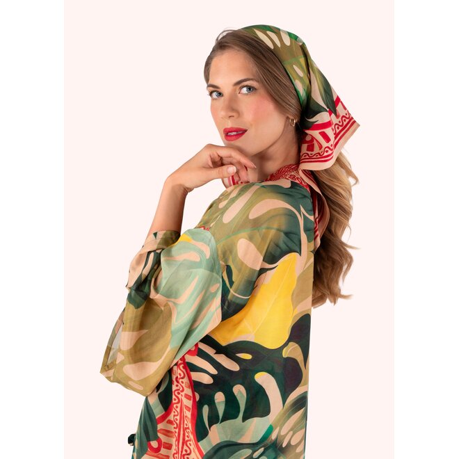 Exotic Leaves Silk Scarf