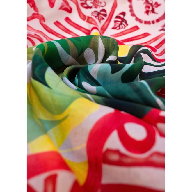 Exotic Leaves Silk Scarf