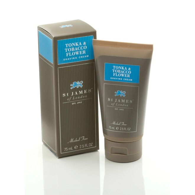 St. James of London Tonka & Tobacco Flower Shave Cream Travel Tube 75ml
