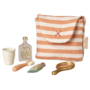 Toothbrush Set in Bag, Mouse - Coral Stripe