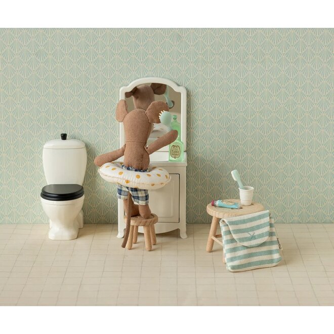 Toothbrush Set in Bag, Mouse - Blue Stripe