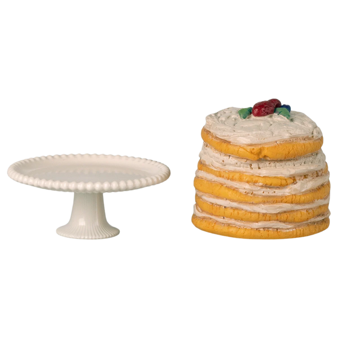 Party Cake & Cake Stand, Mouse - Off-White