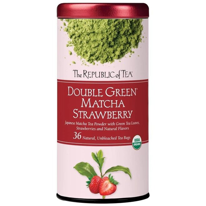 Republic of Tea Organic Double Green Matcha Strawberry Green 36s
