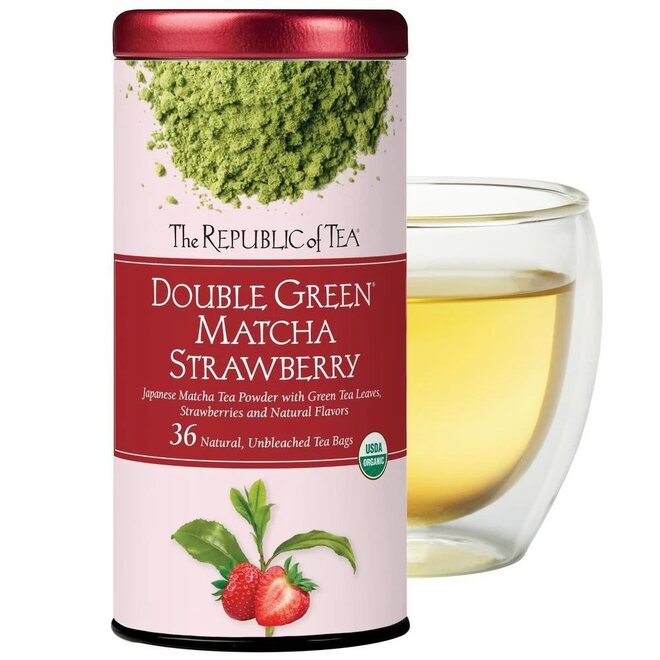 Republic of Tea Organic Double Green Matcha Strawberry Green 36s