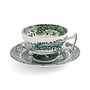Green Italian Teacup & Saucer