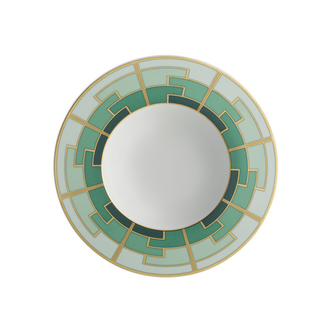 Art Deco Emerald Soup Plate
