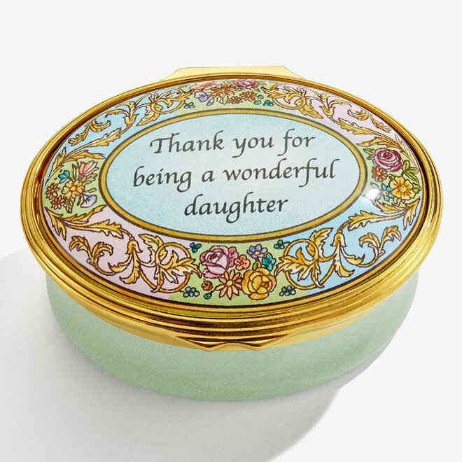 Wonderful Daughter Green Enamel Trinket Box