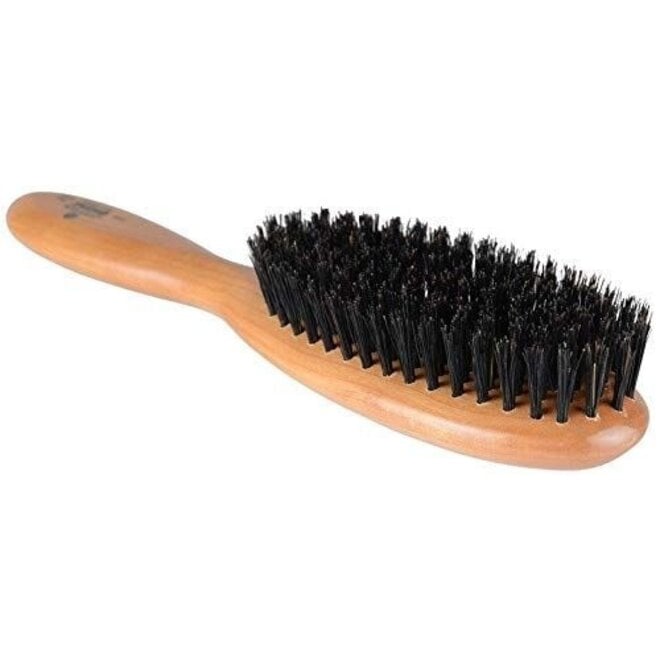 LC22 Ladies Cherrywood Pure Black Bristle Oval Brush