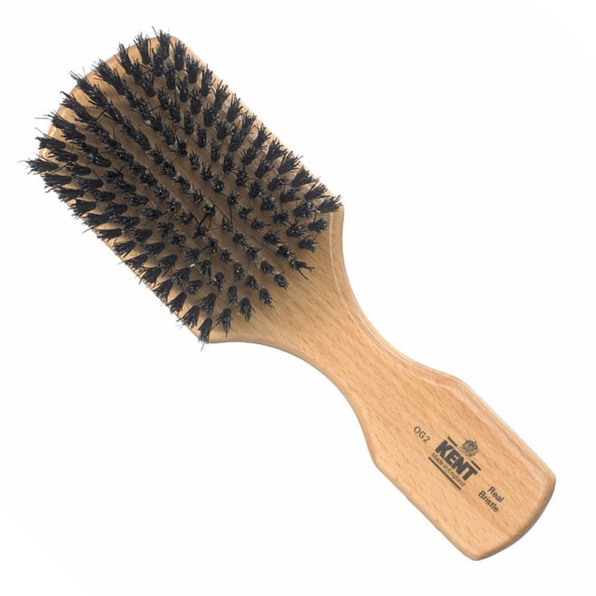 Kent OG2 Mens Rectangular Handle Black Bristle Brush