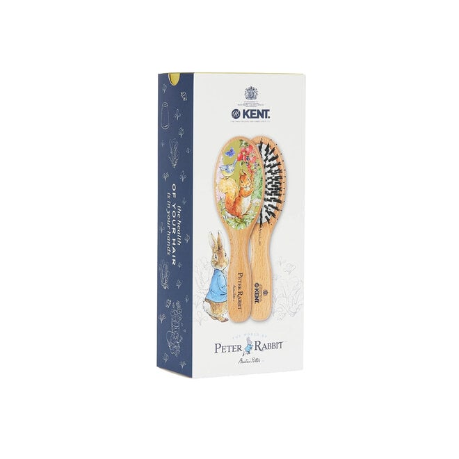 PR02 Peter Rabbit Squirrel Nutkin Nylon Bristle Mix & Beechwood Small Hairbrush