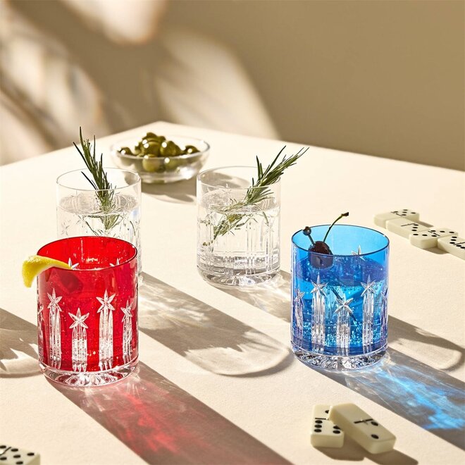 US250 Red & Blue Double Old Fashioned Pair