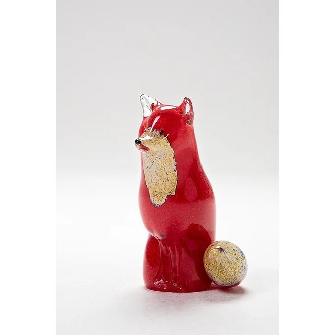 Langham Glass Fox Sitting Small Glass Figurine