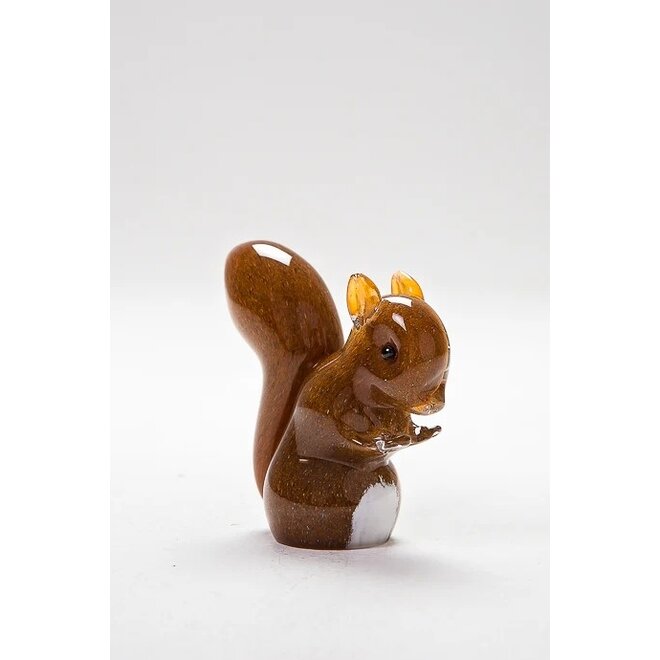 Small Glass Red Squirrel Figurine