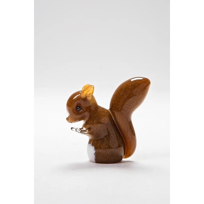 Small Glass Red Squirrel Figurine