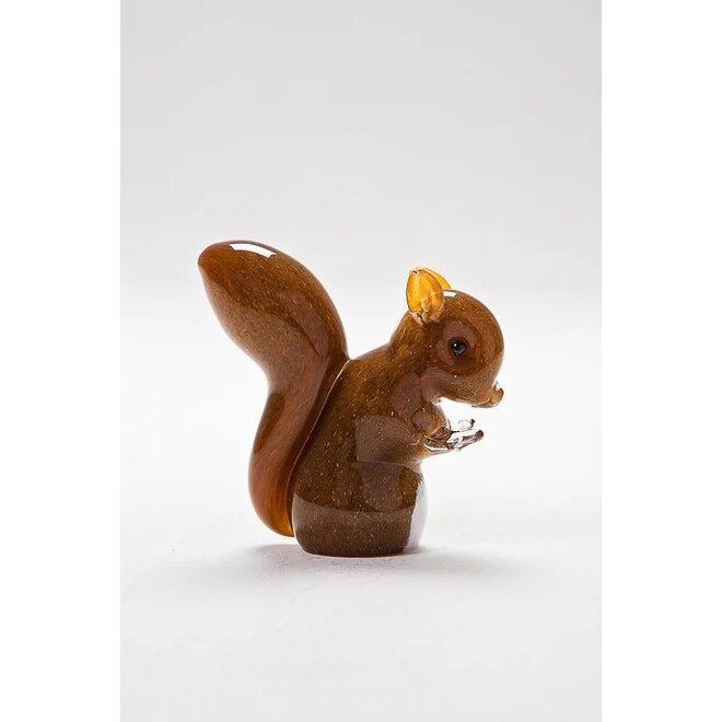 Small Glass Red Squirrel Figurine