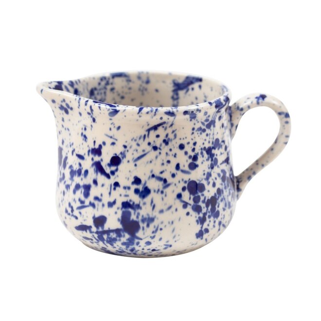 Blue Splatter Milk Jug