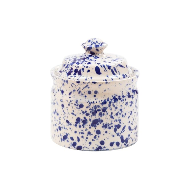 Blue Splatter Sugar Bowl