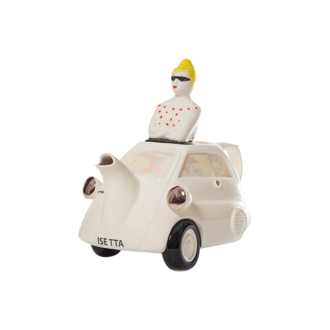 Cream Bubble Car Medium Teapot