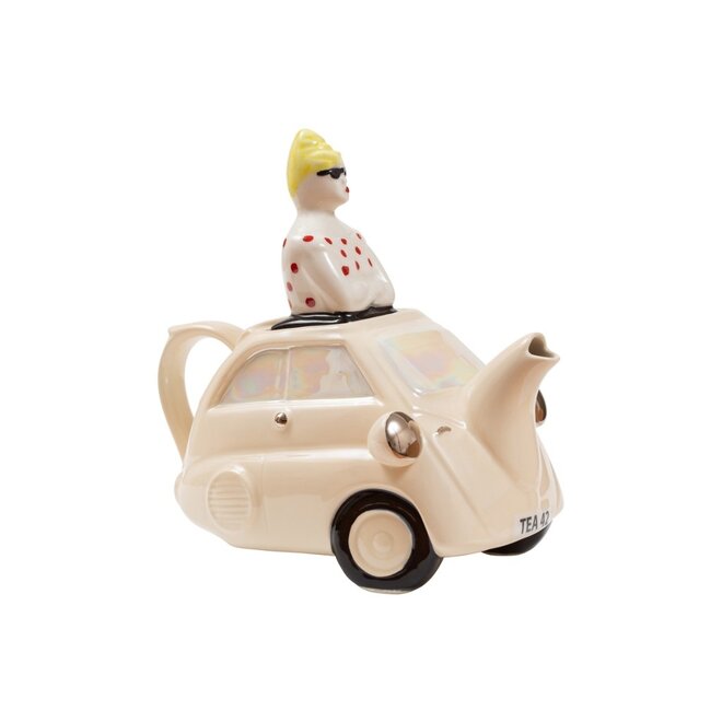 Cream Bubble Car Medium Teapot