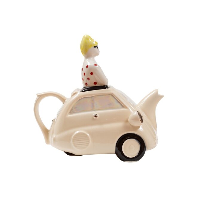 Cream Bubble Car Medium Teapot