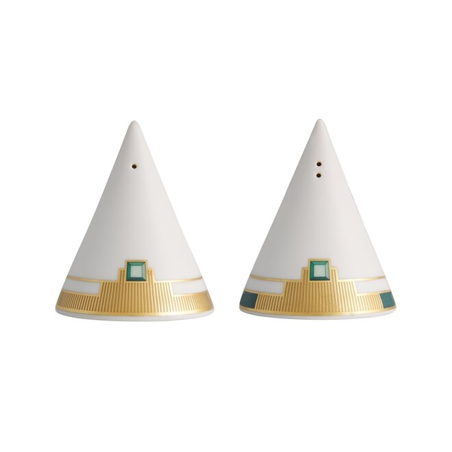 Art Deco Emerald Salt & Pepper Set