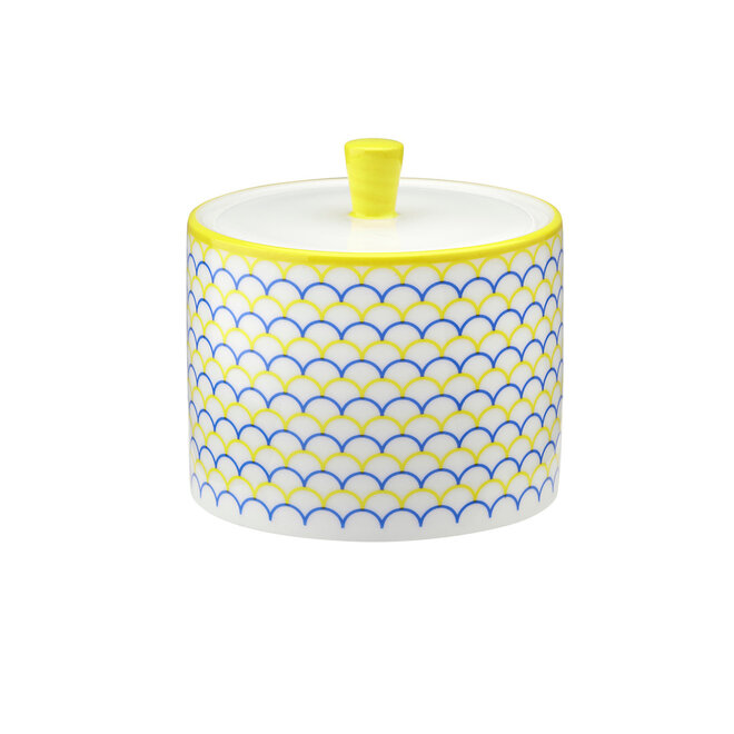 Ripple Sugar Bowl in Yellow & Blue