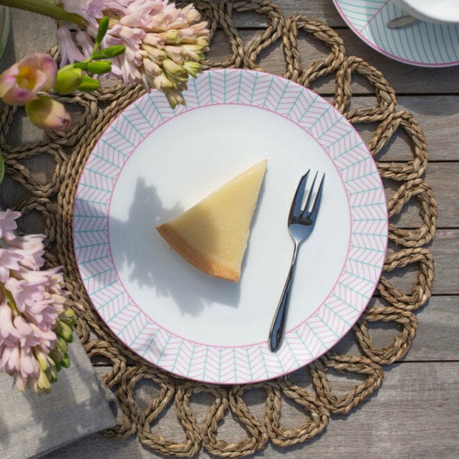 Ebb Tea Plate in Pink & Turquoise