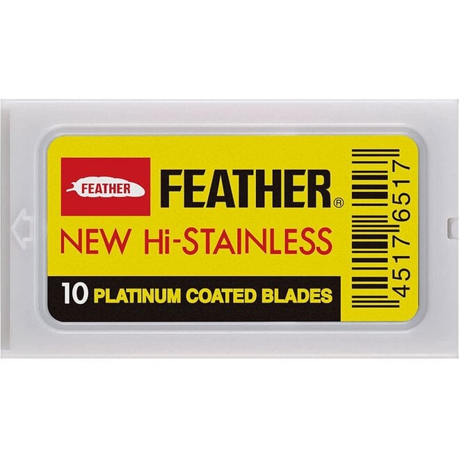 Feather Hi-Stainless Platinum Coated Double Edge Razor Blades (10 Count)