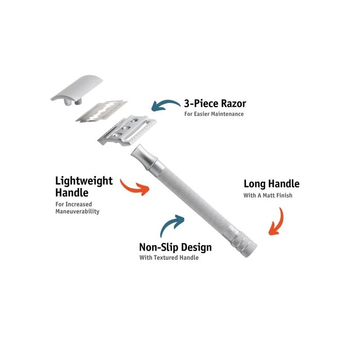 Merkur Double Edge Safety Razor 22C, Open & Closed Comb
