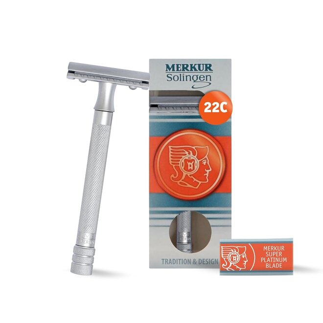 Merkur Double Edge Safety Razor 22C, Open & Closed Comb