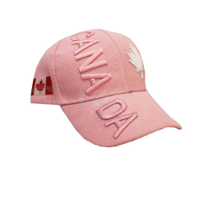 Pink Canada 3D Embroidered Hat