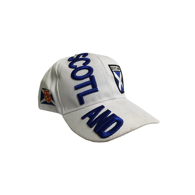 White Scotland 3D Embroidered Hat