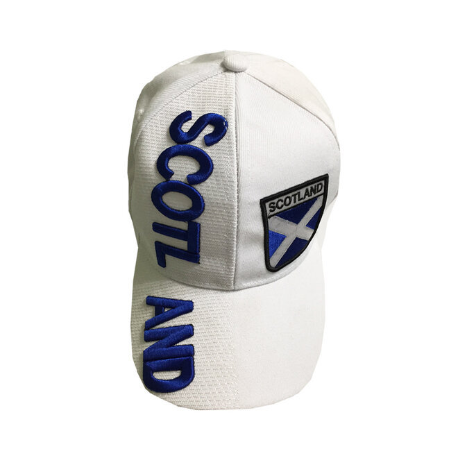 White Scotland 3D Embroidered Hat