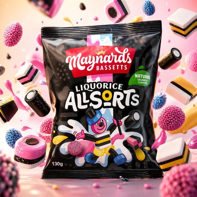 Maynards Bassetts Liquorice Allsorts Bag 130g **