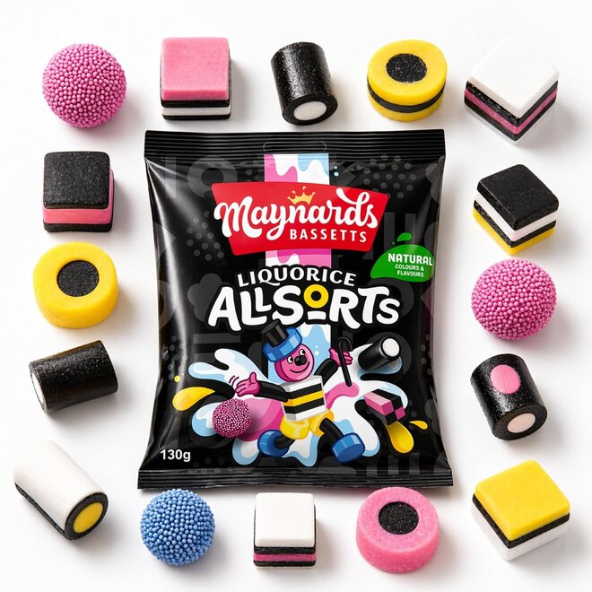 Maynards Bassetts Liquorice Allsorts Bag 130g **