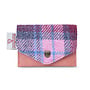 Harris Tweed Pink & Blue Tartan Card Wallet